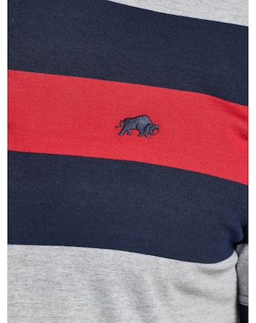 Raging Bull S/S Contrast Chest Stripe Polo Red