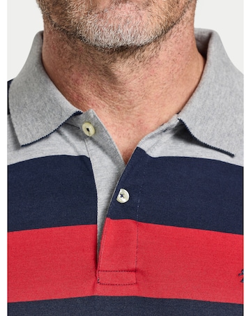 Raging Bull S/S Contrast Chest Stripe Polo Red