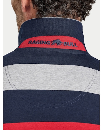 Raging Bull S/S Contrast Chest Stripe Polo Red