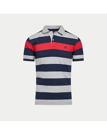 Raging Bull S/S Contrast Chest Stripe Polo Red