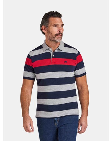 Raging Bull S/S Contrast Chest Stripe Polo Red