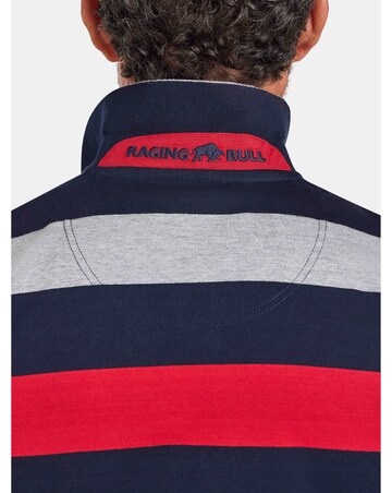 Raging Bull S/S Contrast Chest Stripe Polo Red