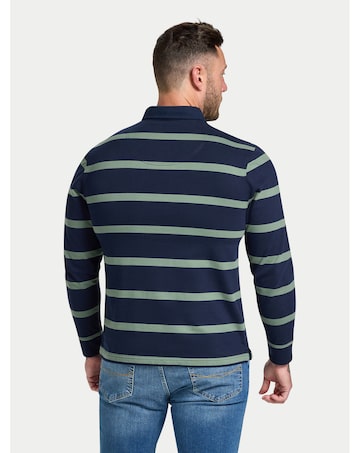 Raging Bull L/S Fine Stripe Rugby Sage