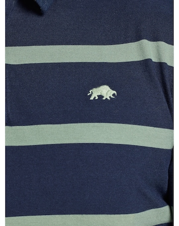 Raging Bull L/S Fine Stripe Rugby Sage
