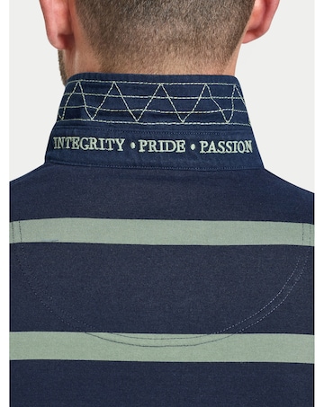 Raging Bull L/S Fine Stripe Rugby Sage