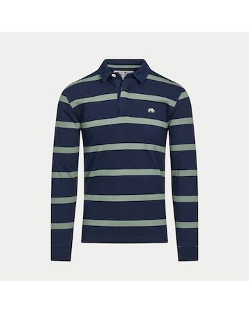 Raging Bull L/S Fine Stripe Rugby Sage