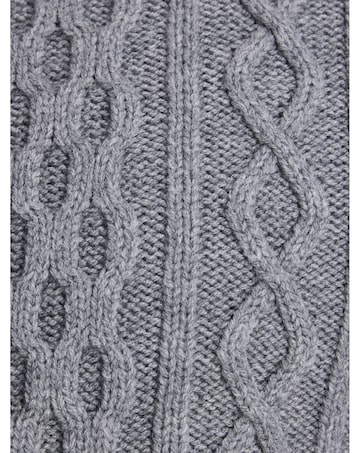 Raging Bull Chunky Cable Crew Neck Knit Grey Marl