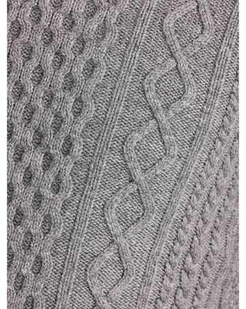 Raging Bull Chunky Cable Crew Neck Knit Grey Marl