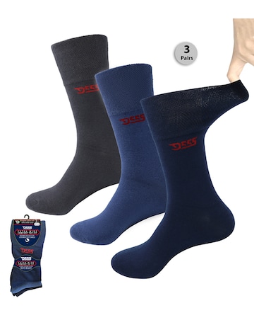 D555 Harold Pack Of 3 Extra Wide Comfort Fit Socks