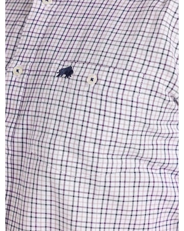 Raging Bull Long Sleeve Tattershall Brushed Cotton Shirt Purple
