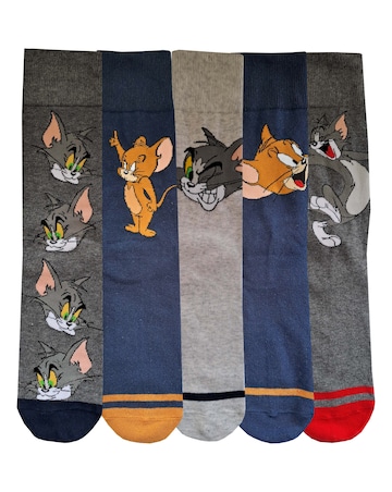 Mens 5pk Tom & Jerry Socks