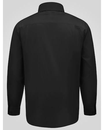 D555 Big & Tall Oliver Ultimate Stain Resist Non Iron L/S Stretch Shirt-Black