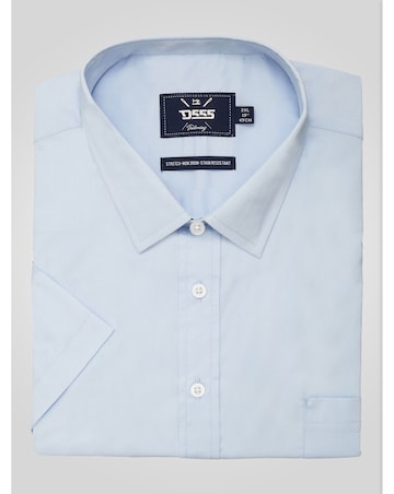 D555 Big & Tall Lucas Ultimate Stain Resist Non Iron S/S Stretch Shirt-Sky Blue