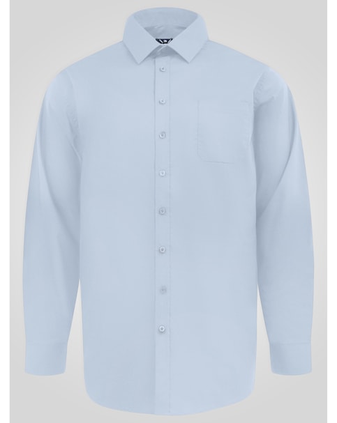 D555 Big & Tall Oliver Ultimate Stain Resist Non Iron L/S Stretch Shirt-Sky Blue