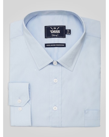 D555 Big & Tall Oliver Ultimate Stain Resist Non Iron L/S Stretch Shirt-Sky Blue