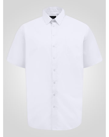 D555 Big & Tall Lucas Ultimate Stain Resist Non Iron S/S Stretch Shirt-White