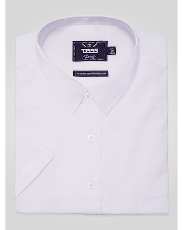 D555 Big & Tall Lucas Ultimate Stain Resist Non Iron S/S Stretch Shirt-White