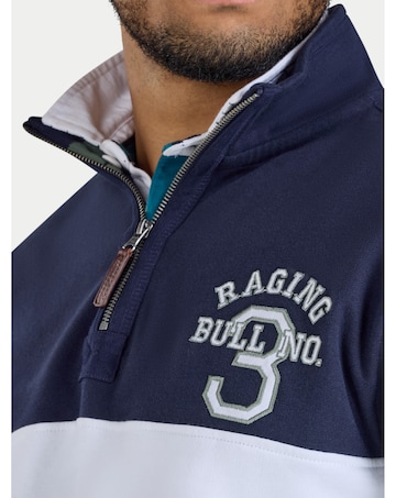 Raging Bull NO 3. Quarter Zip Sweat Navy