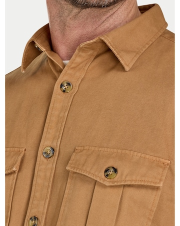 Raging Bull Garment Dyed Canvas Shacket Tan