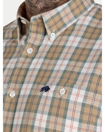 Raging Bull LS Suffolk Check Twill Shirt Tan