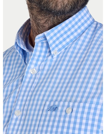 Raging Bull LS Classic Gingham Shirt Sky Blue