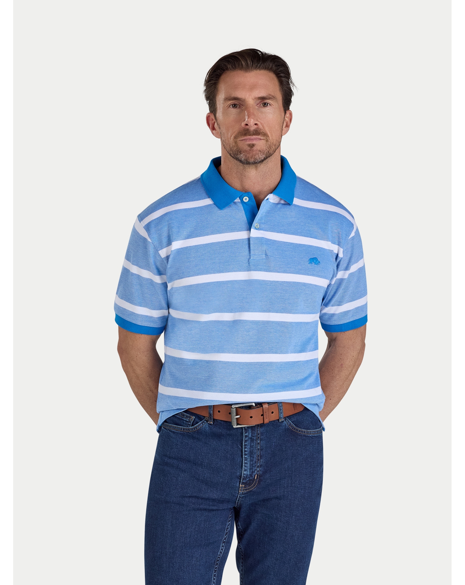 New In - Raging Bull Birdseye Stripe Pique Polo