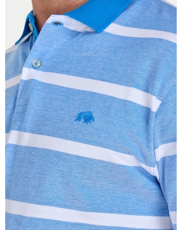 Raging Bull Birdseye Stripe Pique Polo Electric Blue