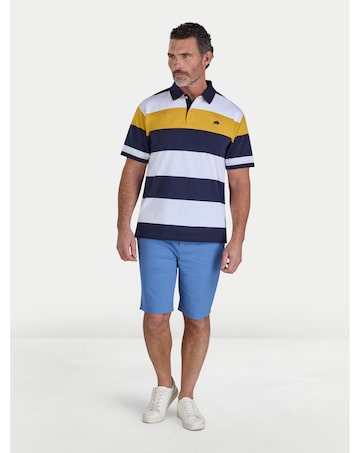 Raging Bull Chestband Stripe Jersey Polo Navy