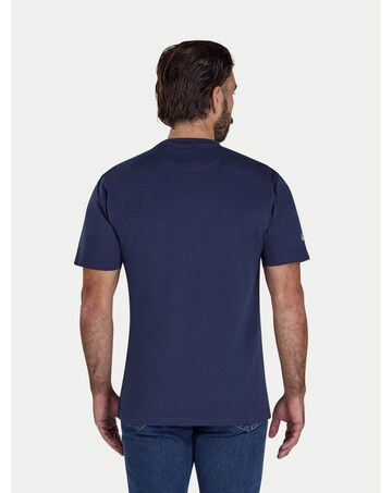 Raging Bull Embroid Mountains T-Shirt Navy Marl
