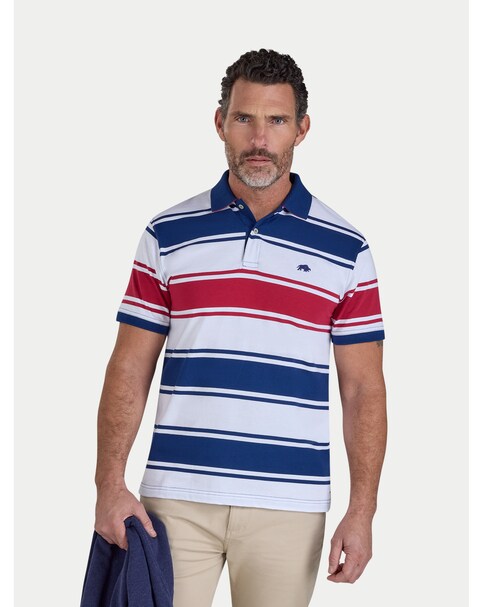 Raging Bull Wide Stripe Jersey Polo