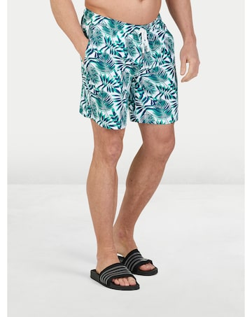 Raging Bull Hawaiian Patterned Swim Short Green