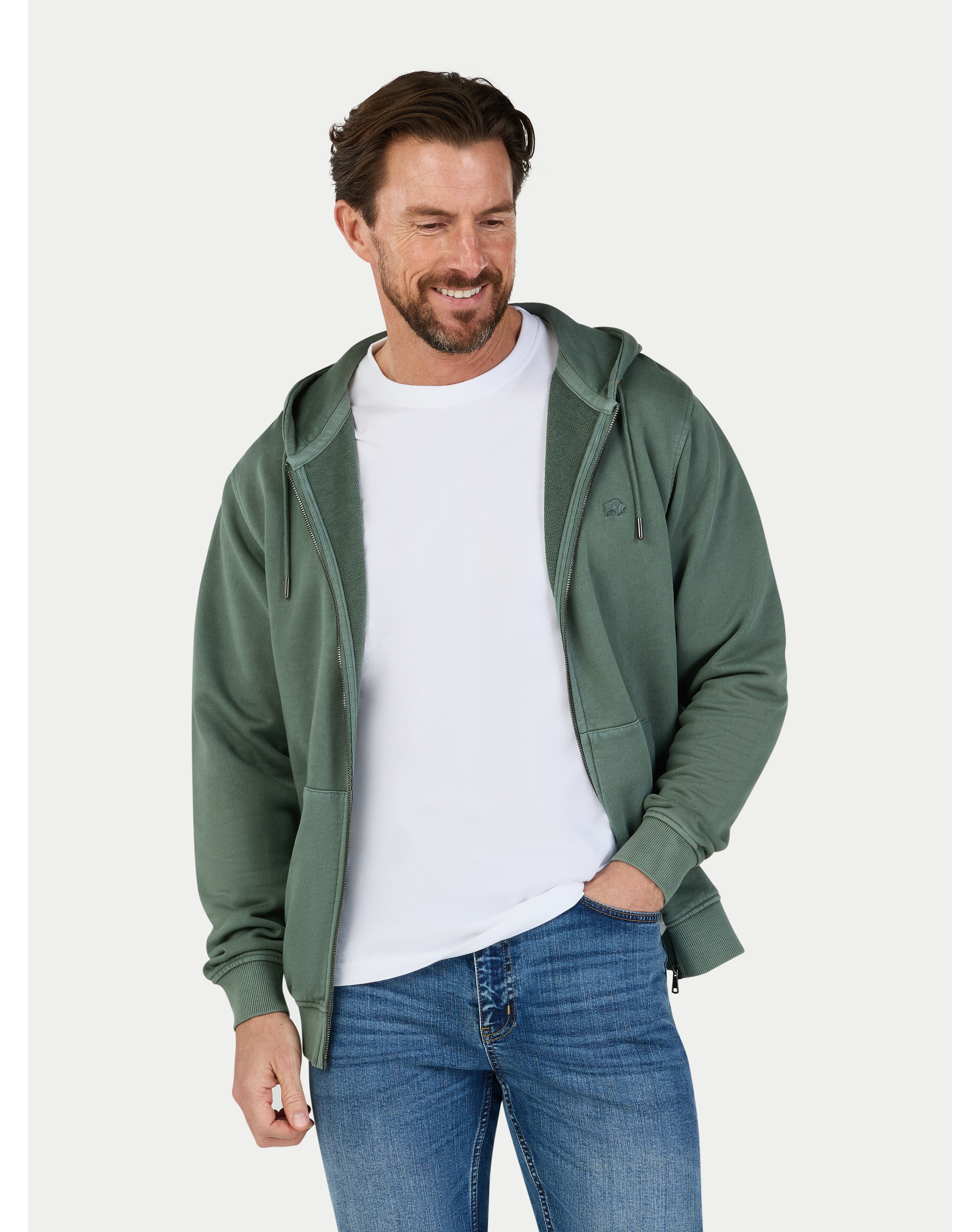 New In - Raging Bull Garment Dyed Zip Hoodie