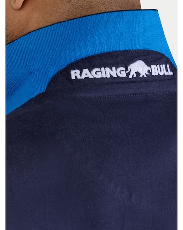 Raging Bull Diagonal Stripe Jersey Polo Navy