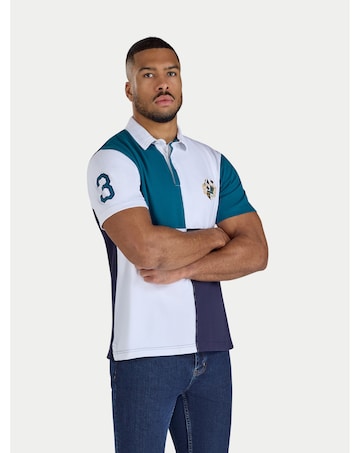Raging Bull Cut & Sew Harlequin Rugby Teal