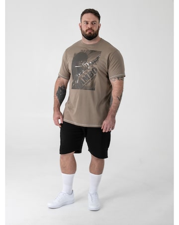 D555 Big and Tall  JARRETT Official Rambo Printed T-Shirt - Stone