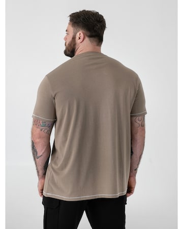 D555 Big and Tall  JARRETT Official Rambo Printed T-Shirt - Stone