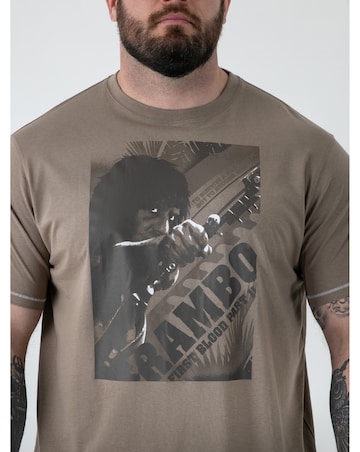 D555 Big and Tall  JARRETT Official Rambo Printed T-Shirt - Stone