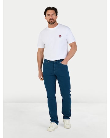 Raging Bull Coloured Denim Stretch Trouser Mid Blue