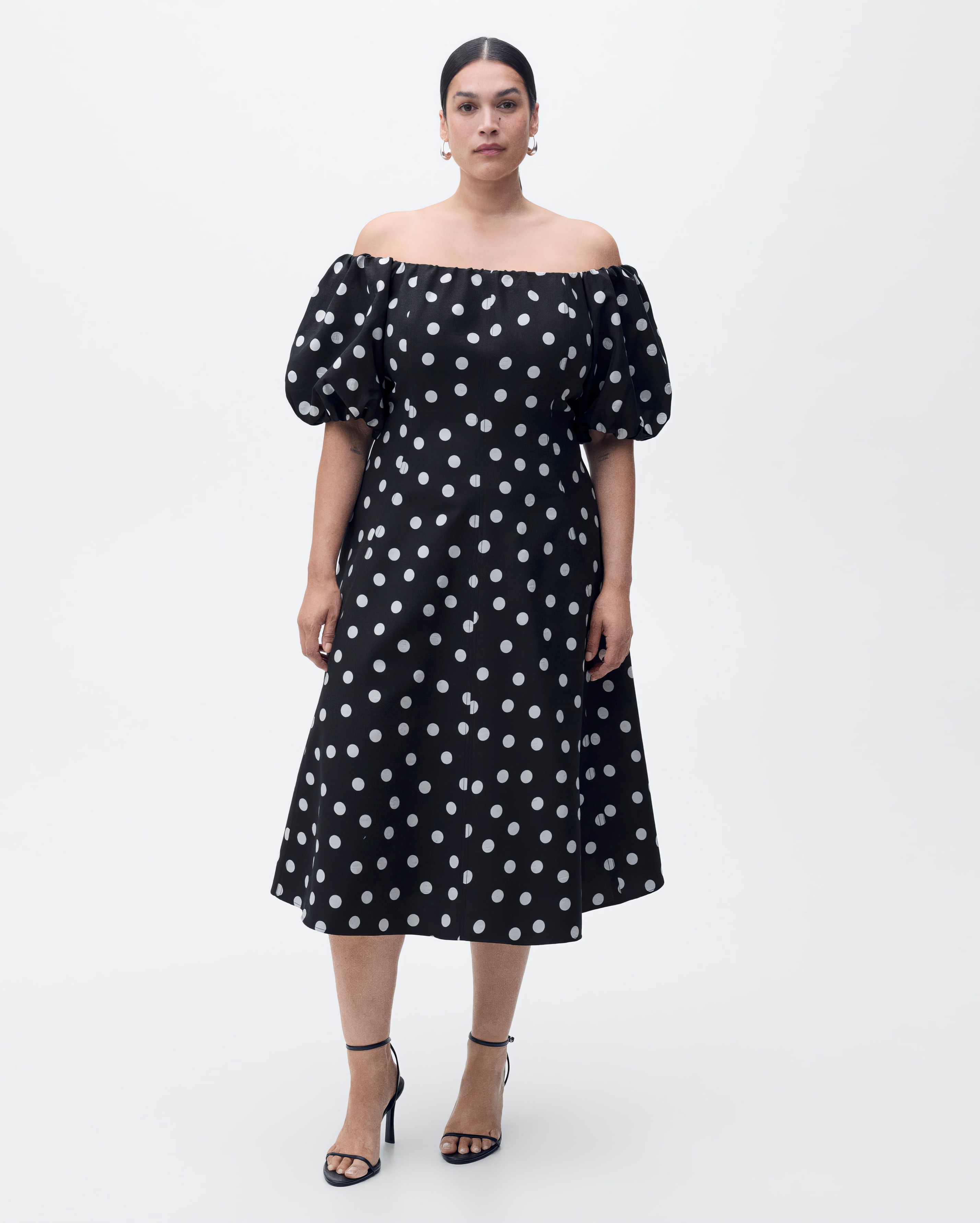 Mango Strapless Polka-Dot Dress
