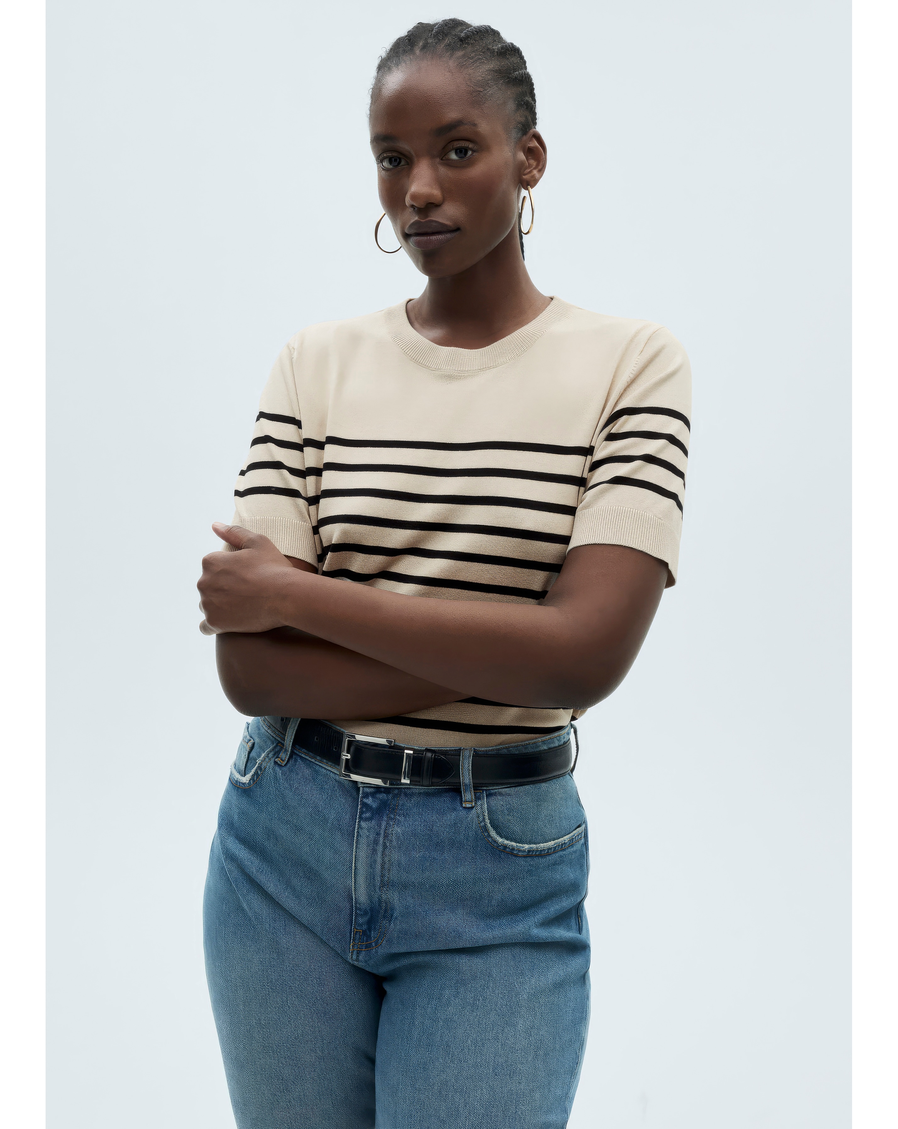 Mango Basic Striped Sweater