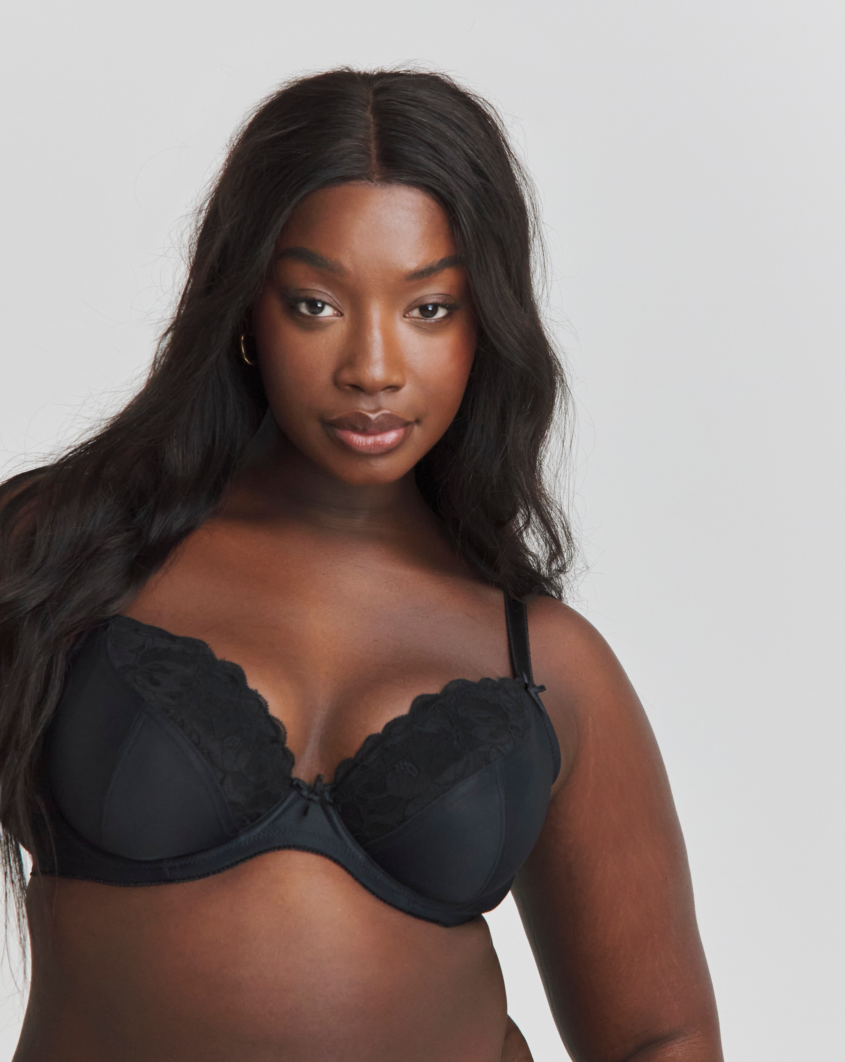 Ivy Lace Plunge Black Bra