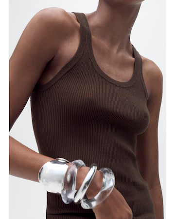 Mango Racer Neck Top