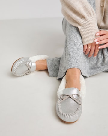 Fiora Classic Moccasin Slippers - Wide Fit (E)