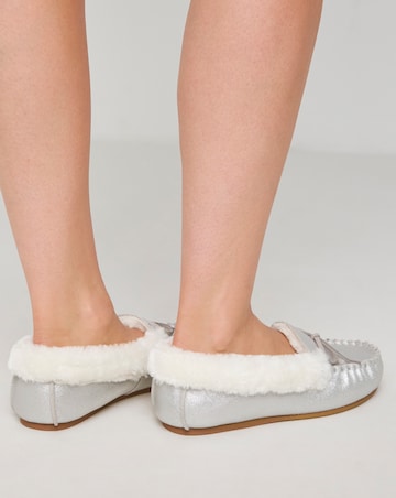 Fiora Classic Moccasin Slippers - Wide Fit (E)