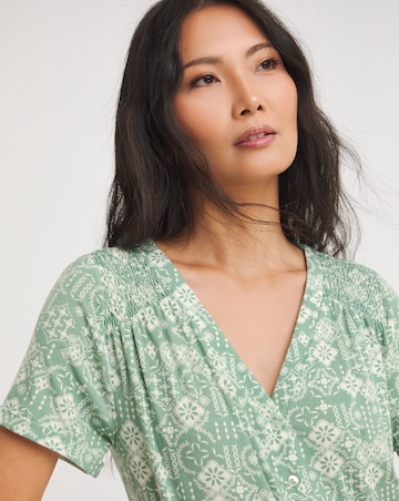 Julipa Shirred Shoulder Midi Dress