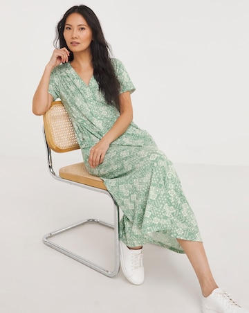 Julipa Shirred Shoulder Midi Dress