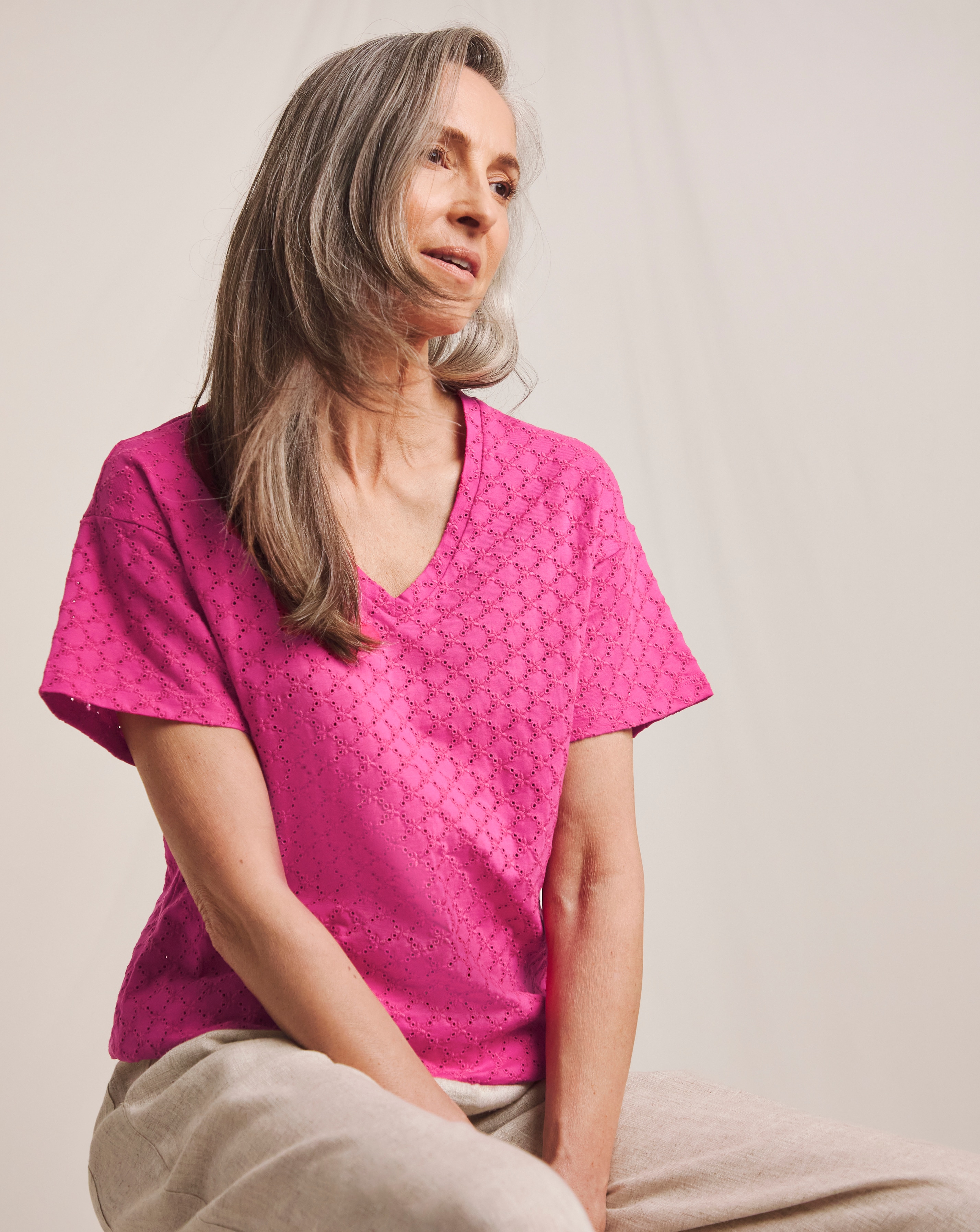 Julipa Pure Cotton V-Neck T-Shirt