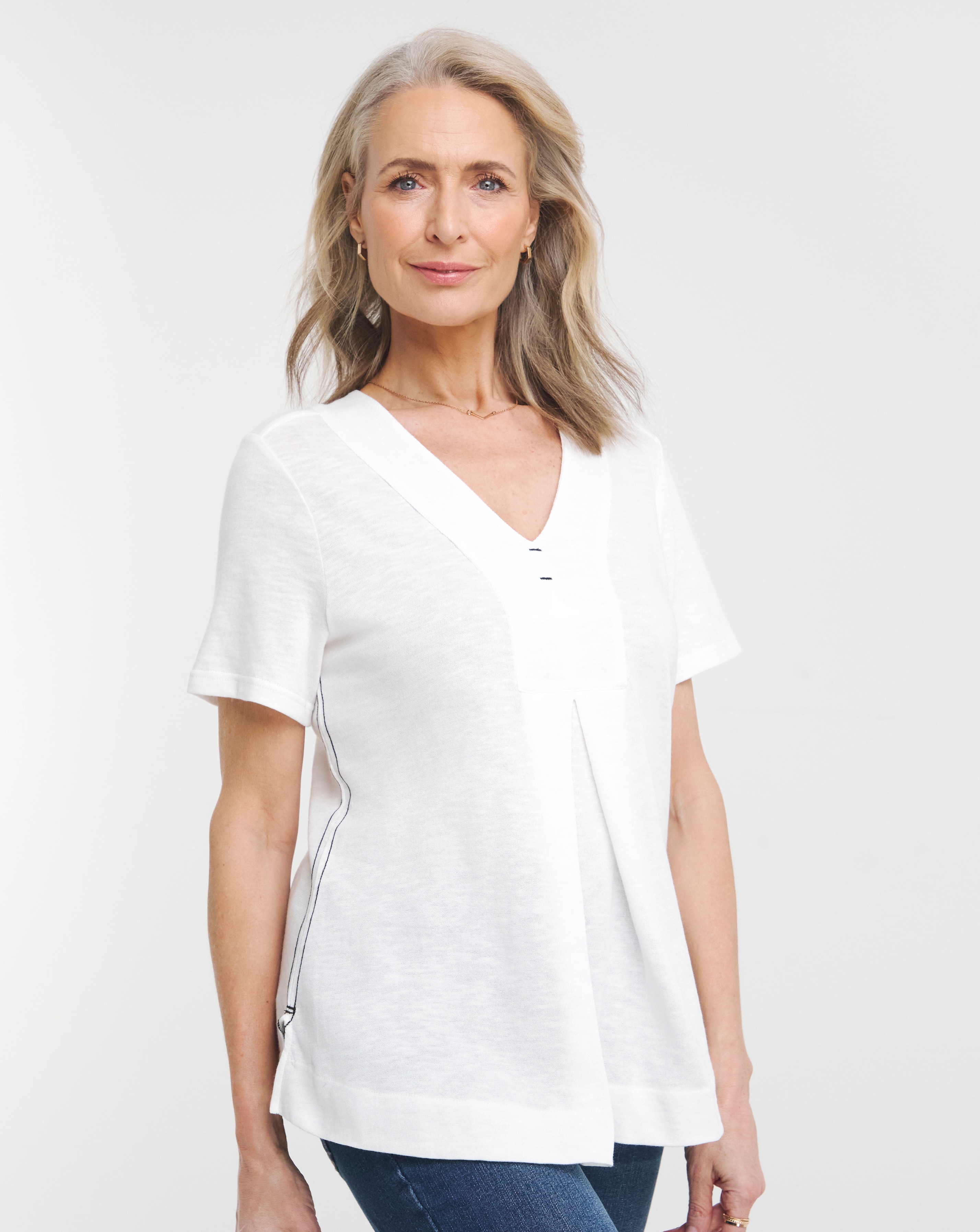 Julipa Contrast Stitch Pure Cotton Top