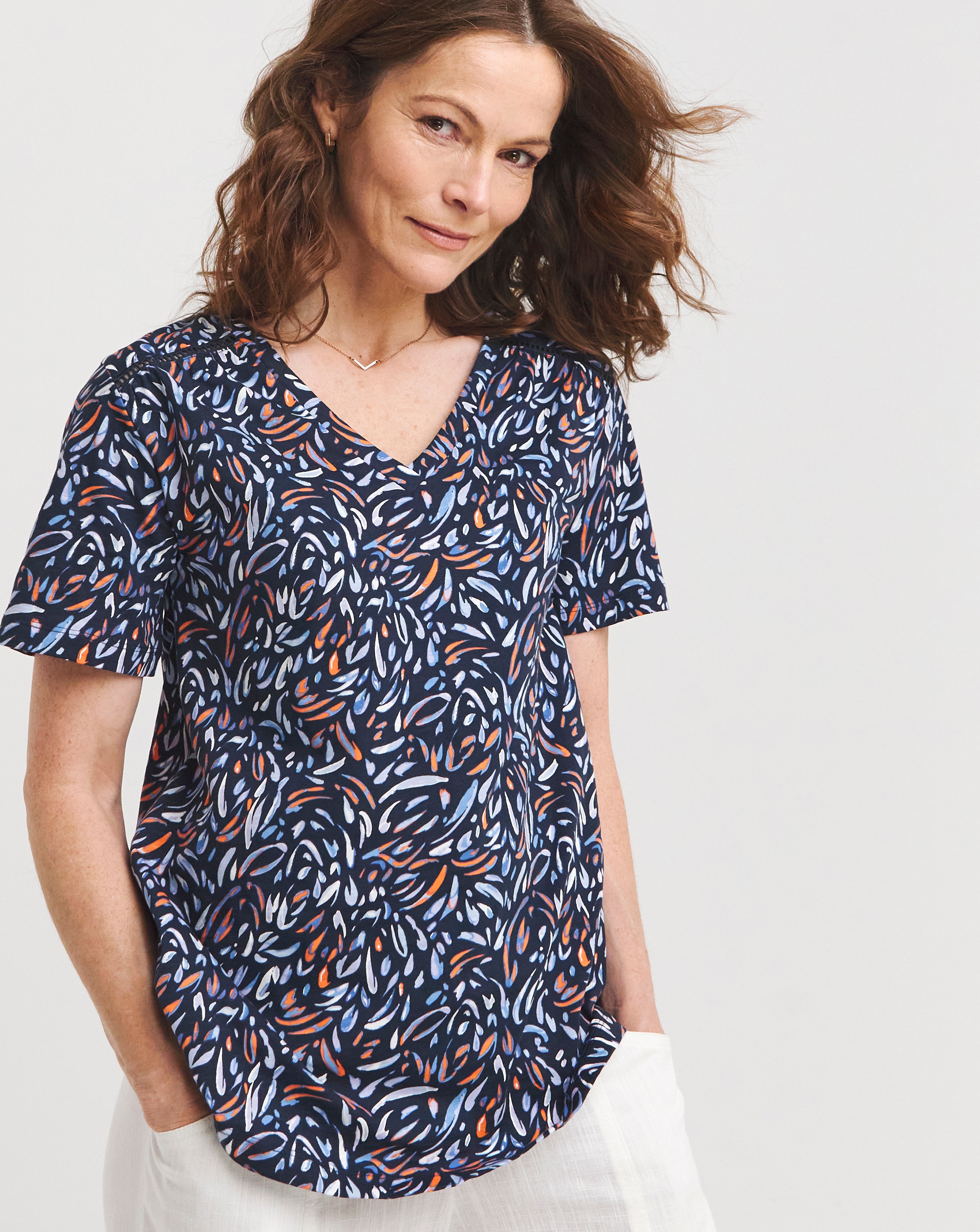 Julipa Pure Cotton V Neck T-Shirt