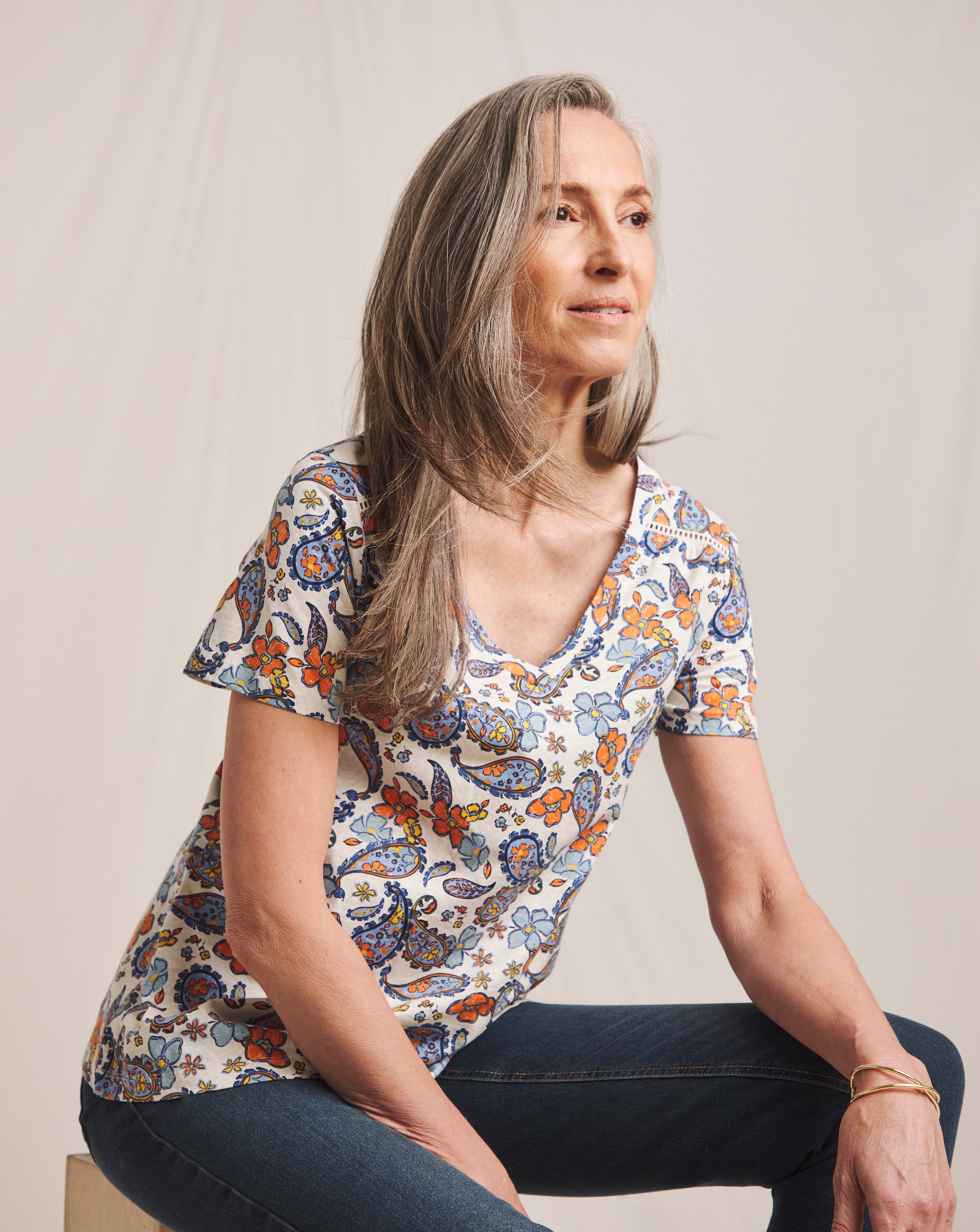 Julipa Pure Cotton V Neck T-Shirt